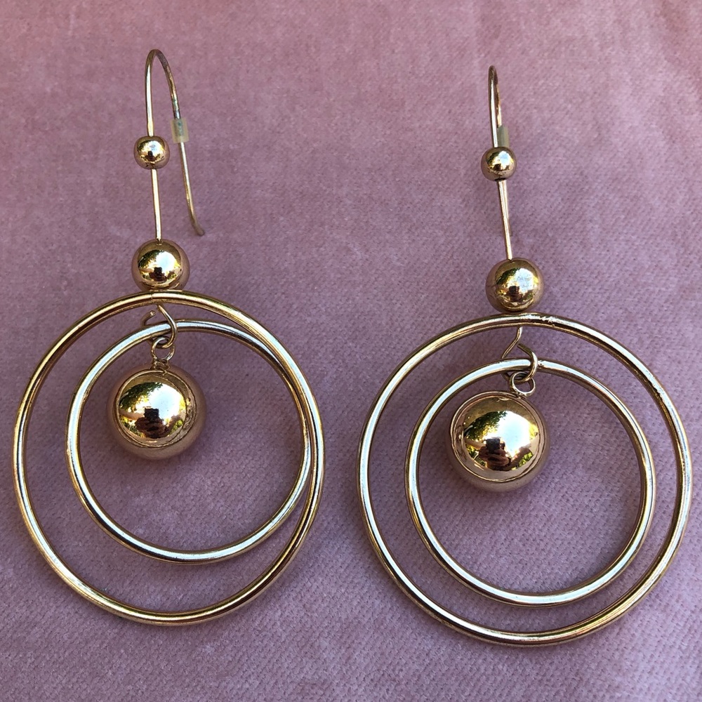 Zara gold-toned geometric drop earrings
